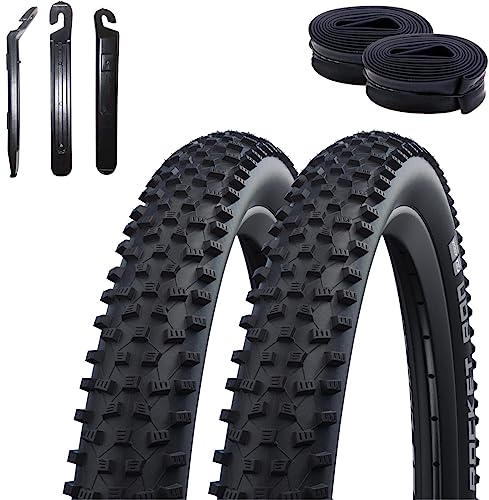 2 x Faltreifen Schwalbe Rocket Ron Addix Performance E-25 Fahrradmantel 54-622 (29,0 x 2,10") + 2 Schwalbe DV19 inkl. 3 Reifenheber von maxxi4you