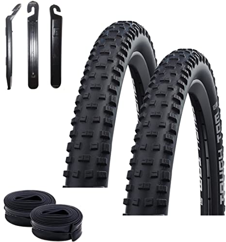 2 x Schwalbe Tough Tom K-Guard Fahrradreifen Pannenschutz Fahrrad Mantel Decke 54-559 (26 x 2,10") + 2 Schwalbe SV13 Schläuche inkl. Reifenheber von maxxi4you