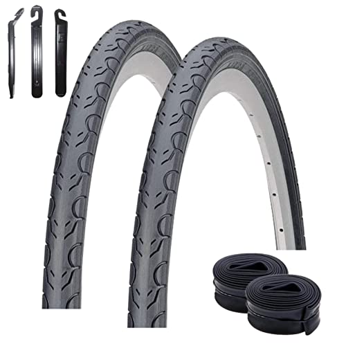 Angebot-Set / 2 x Kenda Kwest K-193 26" Fahrradmantel Fahrradreifen in Schwarz 32-559 (26 x 1.25) + 2 passende Schläuche AV inkl. 3 Reifenheber von maxxi4you