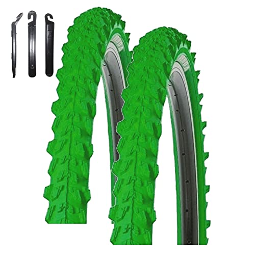 Angebot-Set / 2 x Kenda MTB K-829 Fahrradreifen Fahrradmantel in Grün 50-559 (26 x 1.95) inkl. 3 Reifenheber von maxxi4you