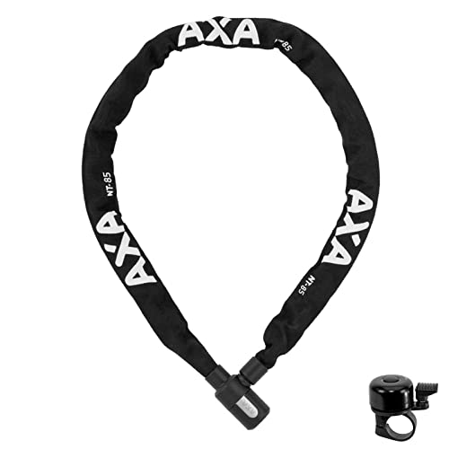 Axa Kettenschloss Newton - Länge 85 cm - Durchmesser 5,5 mm Schwarz inkl. Fahrradklingel Axa Kettenschloss Newton - Länge 85 cm - Durchmesser 5,5 mm Schwarz inkl. Fahrradklingel von maxxi4you