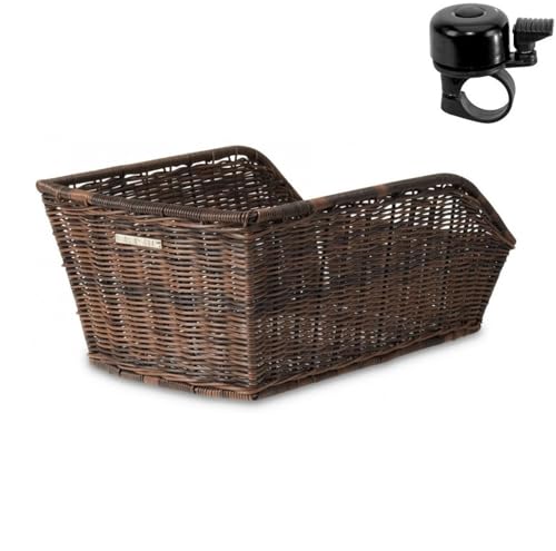 Basil Cento Fahrradkorb Gepäckträgerkorb hinten Rattan-Look Braun inkl. Fahrradklingel Basil Cento Fahrradkorb Gepäckträgerkorb hinten Rattan-Look Braun inkl. Fahrradklingel von maxxi4you