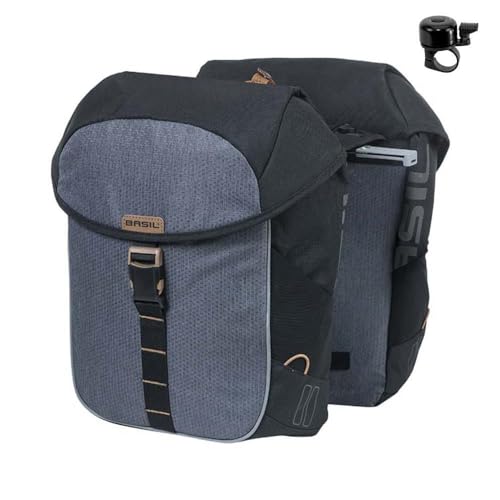 Basil Miles - doppelte fahrradtasche MIK - 34 Liter - grau/schwarz inkl. Fahrradklingel Basil Miles - doppelte fahrradtasche MIK - 34 Liter - grau/schwarz inkl. Fahrradklingel von maxxi4you
