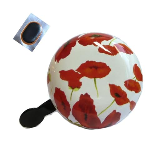Ding Dong Fahrradglocke Ø 80 mm rote Blumen Design Fahrradklingel inkl. Schlauchflicken Ding Dong Fahrradglocke Ø 80 mm rote Blumen Design Fahrradklingel inkl. Schlauchflicken von maxxi4you