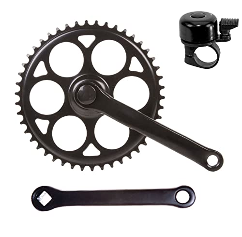 Kurbelgarnitur Tretkurbel Kurbel Kettenradgarnitur 44 Zähne Schwarz inkl. Fahrradklingel Kurbelgarnitur Tretkurbel Kurbel Kettenradgarnitur 44 Zähne Schwarz inkl. Fahrradklingel von maxxi4you