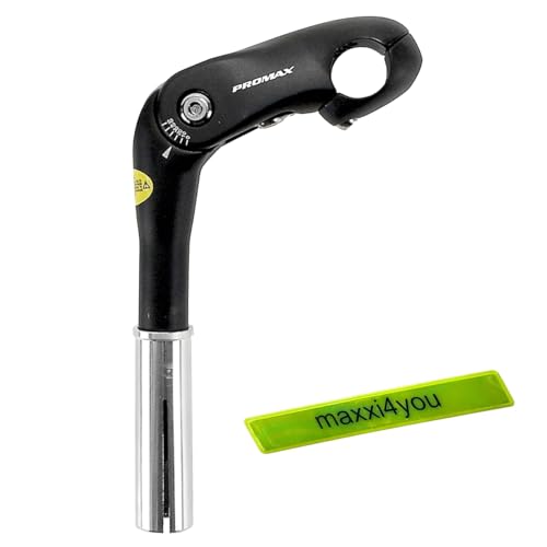 Promax Lenkervorbau Klemmung 25,4 mm Winkel verstellbar 0° - 50° Fahrrad Lenker Vorbau 85/180 mm Aluminium inkl. Fahrradklingel Promax Lenkervorbau Klemmung 25,4 mm Winkel verstellbar 0° - 50° Fahrrad Lenker Vorbau 85/180 mm Aluminium inkl. Fahrradklingel von maxxi4you