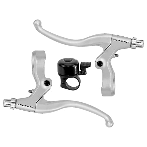 Promax V-Brake Bremsgriffe - Links/rechts/Set - Bremshebel Bremsen-Set Hebel-Set Silber inkl. Fahrradklingel Promax V-Brake Bremsgriffe - Links/rechts/Set - Bremshebel Bremsen-Set Hebel-Set Silber inkl. Fahrradklingel von maxxi4you
