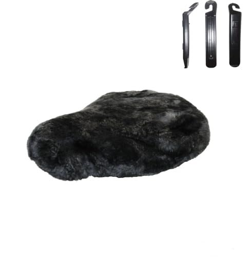 Sattelschonbezug Satteldecke Sattelbezug echtes Lammfell Gummizug XXL Dunkelgrau inkl. Reifenheber Sattelschonbezug Satteldecke Sattelbezug echtes Lammfell Gummizug XXL Dunkelgrau inkl. Reifenheber von maxxi4you