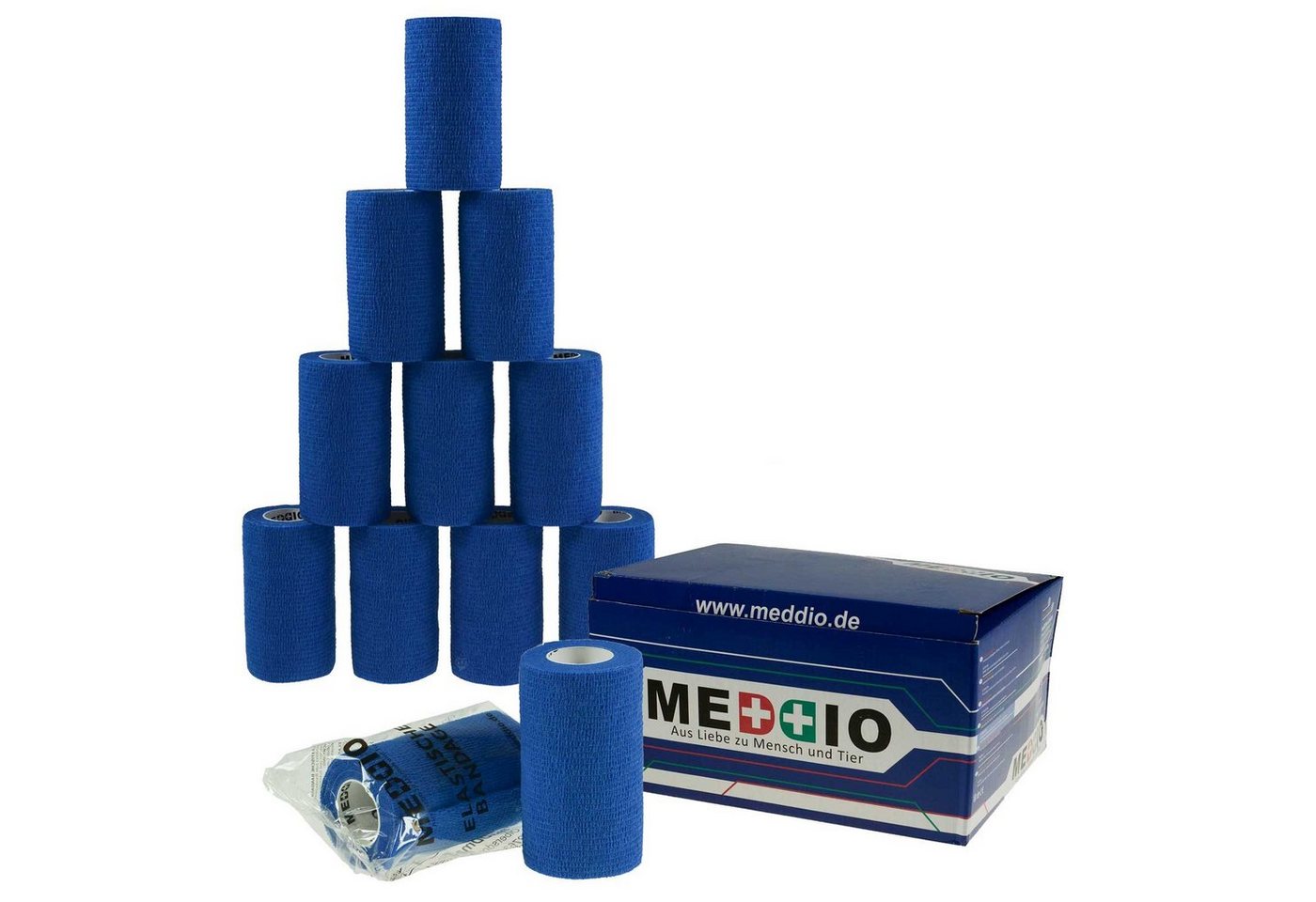 meDDio Pferdebandage 12 Haftbandagen Größe+Farbe wählbar, blue von meDDio