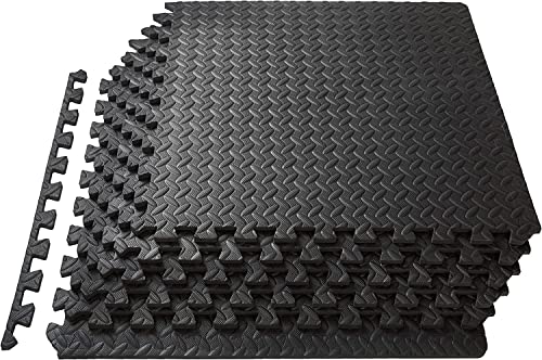 Meisterhome 60x60x1cm - 21 Stuck - 7.56 m² - Schwarz Schutzmatten Set Puzzlematte Bodenschutz Matte - Puzzle Bodenschutzmatten Unterlegmatte | Fitnessmatte Turnmatte Sportmatte Trainingsmatte von Meisterhome