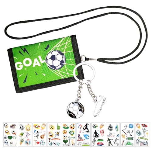 Fußball Motiv Brustbeutel Kinder Jungen mit Fußball Schlüsselanhänger und 10 Fußball Tattoo Aufkleber, Geldbeutel Kinder, kinder Portemonnaie Jungen für Geldbörse Münzbeutel Reisen Fussball Geschenke Fußball Motiv Brustbeutel Kinder Jungen mit Fußball Schlüsselanhänger und 10 Fußball Tattoo Aufkleber, Geldbeutel Kinder, kinder Portemonnaie Jungen für Geldbörse Münzbeutel Reisen Fussball Geschenke von mellystore