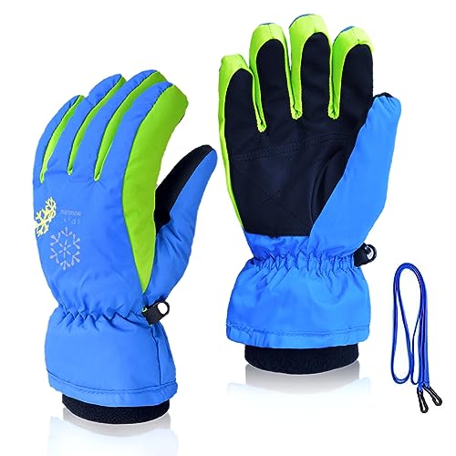 Skihandschuhe Kinder Winterhandschuhe Wasserdicht Warme Handschuhe Ski Gloves Winter Winddichte Verdickt Thermal Fleece Skihandschuhe für Skifahren Snowboard Wandern für Junge Mädchen 6-14 Jahre von mellystore