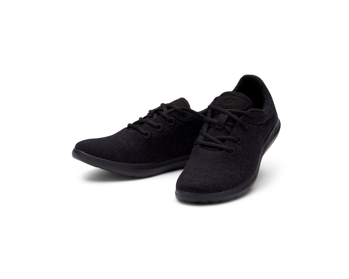 merinos - merinoshoes.de Bequeme Damen Lace- Up, Sportschuhe Sneaker atmungsaktive schwarze Schuhe aus weicher Merinowolle von merinos - merinoshoes.de