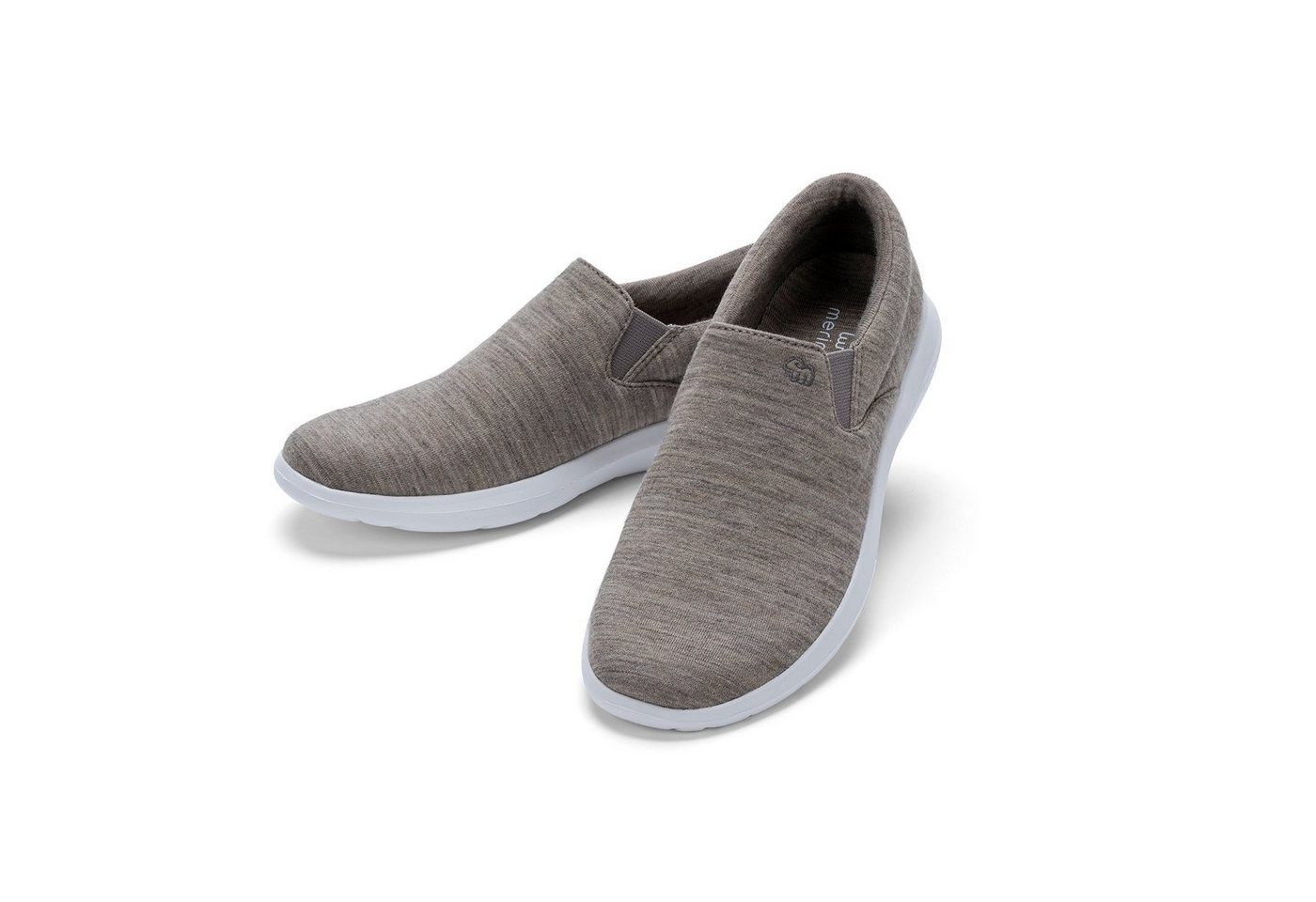 merinos - merinoshoes.de Atmungsaktiver Damenschuh aus Merinowolle Sneaker Eleganter beiger Schuh mit Slip-On Funktion von merinos - merinoshoes.de