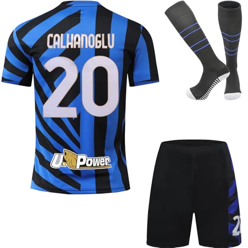 metekoc Inter Calhanoglu 2024/2025 Heim #20 Football Fußball Kinder Trikot Shorts Socken Jugendgrößen (Heim,16) von metekoc