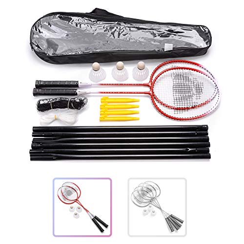 Badmintonschläger Set 2 oder 4 Personen Badminton Set mit Netz für den Garten Einfache Einrichtung Badminton Set für Erwachsene Kinder Kinder Familie mit 3 Shuttercocks Badmintonschläger Set 2 oder 4 Personen Badminton Set mit Netz für den Garten Einfache Einrichtung Badminton Set für Erwachsene Kinder Kinder Familie mit 3 Shuttercocks von meteor