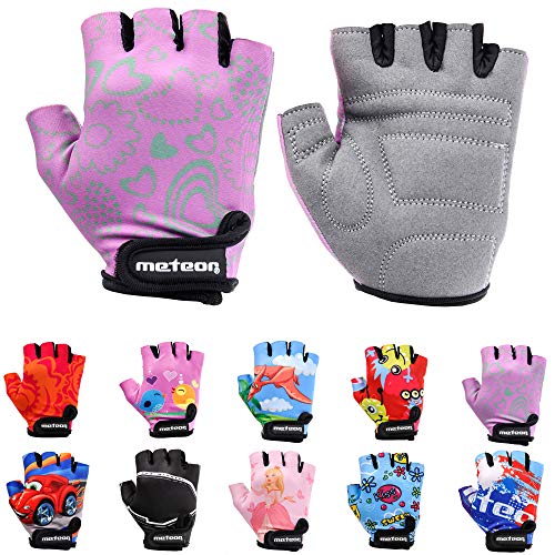 Meteor Unisex Kinder Fahrradhandschuhe Bike - Gel BMX Handschuhe, FLOWER, Gr.-Jr XS/ Handweite- 6-6.5cm von meteor
