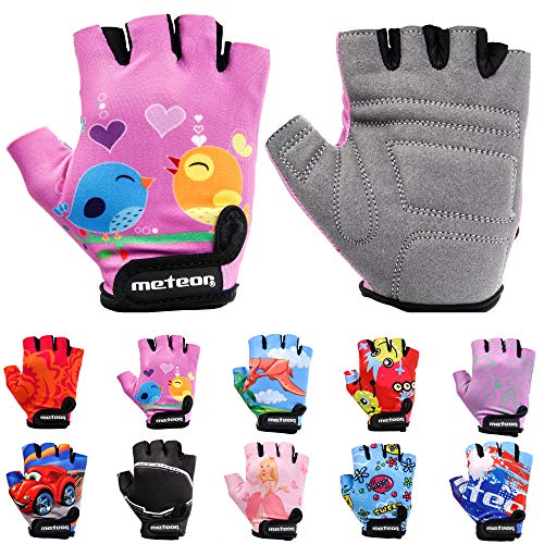 Meteor Unisex Kinder Fahrradhandschuhe Bike - Gel BMX Handschuhe, pink, Gr.-Jr S/ Handweite- 6.5-7cm von meteor