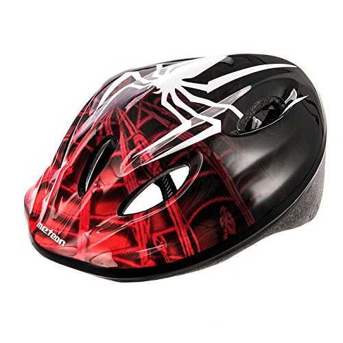 meteor® Kinderfahrradhelm Sicherer Fahrradhelm Kinder-Helm rollerhelm mädchen kinderfahrradhelm für Mountainbike Inliner skaterhelm BMX fahradhelm Scooter Jungen Bike Helmet (Spider VAR.2, S (48-52)) von meteor