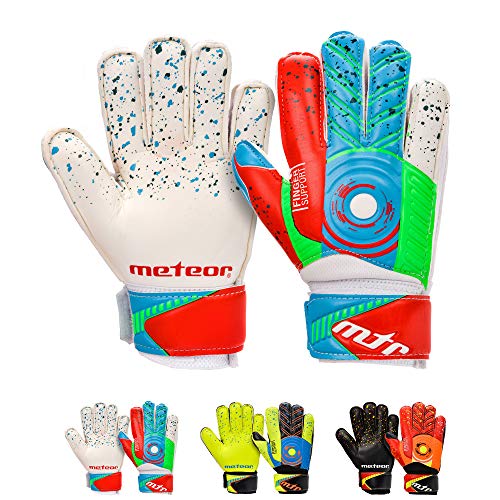 meteor Defence Fussball Torwarthandschuhe fur Kinder Spieler-Handschuhe Heren fußball-Handschuhe Damen tormann Handschuhe schutzt die Finger tormannhandschuhe Jungen Torwart Spieler Handschuhe Catch von meteor