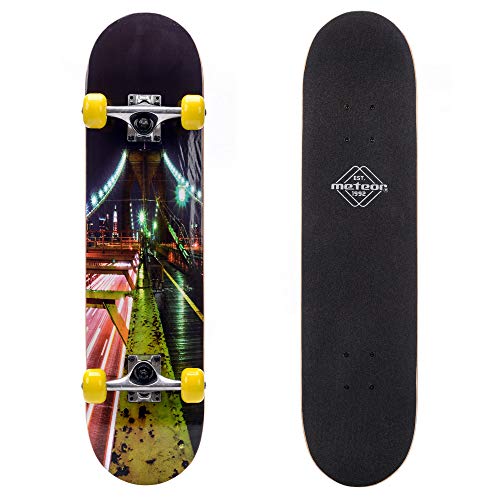 meteor Holz Skateboard Kinder - Mini Cruiser Kickboard - Skateboard Rollen Board Old School Holz Deck Retro Skateboard Jungen - Kinder Mini-Board meteor Holz Skateboard Kinder - Mini Cruiser Kickboard - Skateboard Rollen Board Old School Holz Deck Retro Skateboard Jungen - Kinder Mini-Board von meteor