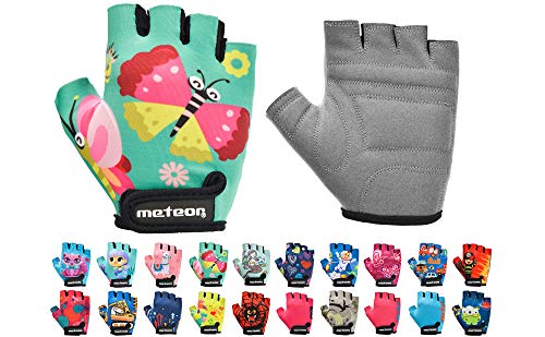 meteor Kinder Fahrradhandschuhe Bike Gel BMX Handschuh Jungen Fahrrad Handschuhe Mädchen radhandschuhe Scooter radhandschuhe Kinder Tretroller Handschuhe Fahr-Rad von meteor