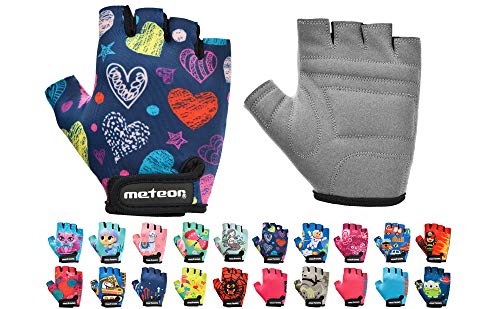 meteor Kinder Fahrradhandschuhe Bike Gel BMX Handschuh Jungen Fahrrad Handschuhe Mädchen radhandschuhe Scooter radhandschuhe Kinder Tretroller Handschuhe Fahr-Rad von meteor