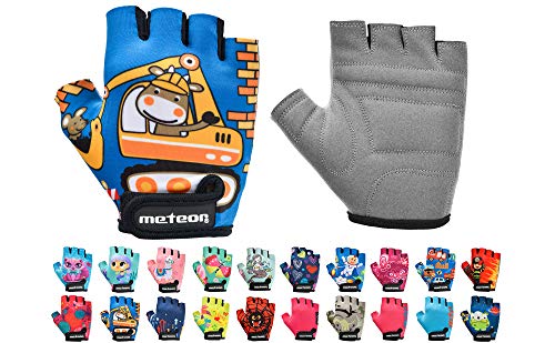 meteor Kinder Fahrradhandschuhe Bike Gel BMX Handschuh Jungen Fahrrad Handschuhe Mädchen radhandschuhe Scooter radhandschuhe Kinder Tretroller Handschuhe Fahr-Rad von meteor