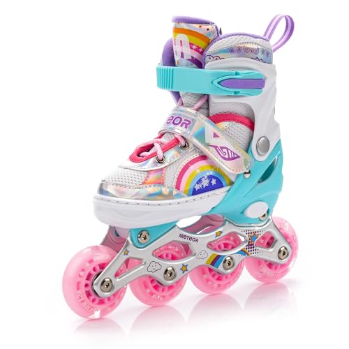 meteor LED Inliner für Kinder Perfekt für erste Fahrversuche - Verstellbare Kinderinliner mit Bequemen Schuhen und Leuchtrollen - Volle Action auf Rollen mit coolen Leuchtdingern! von meteor