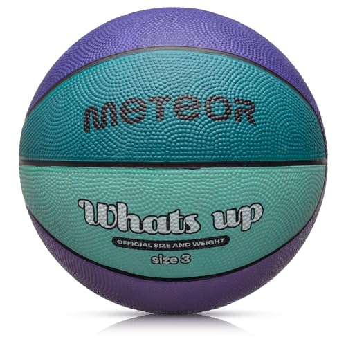 meteor Whats UP Kinder Basketball Größe #1#3#4#5#6#7 ideal auf die Jugend Kinderhände von 4-8 Jährigen abgestimmt idealer Basketball für Ausbildung weicher Mini Basketball von meteor