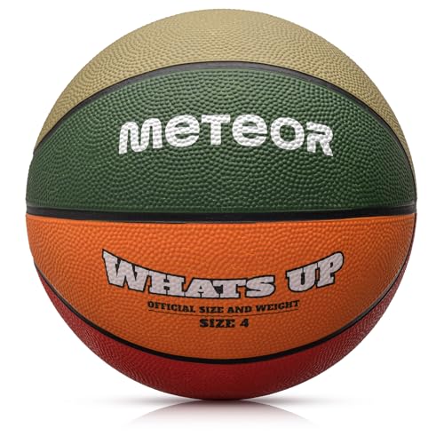 meteor Whats UP Kinder Basketball Größe #1#3#4#5#6#7 ideal auf die Jugend Kinderhände von 4-8 Jährigen abgestimmt idealer Basketball für Ausbildung weicher Mini Basketball von meteor