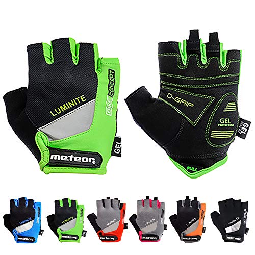 meteor radhandschuhe MTB Handschuhe Herren Gel GX31 Green fahrradhandschuhe Mountainbike Handschuhe - Radsport Handschuhe Damen - Radsporthandschuhe Downhill Wandern Fahrrad Handschuhe Kinder von meteor