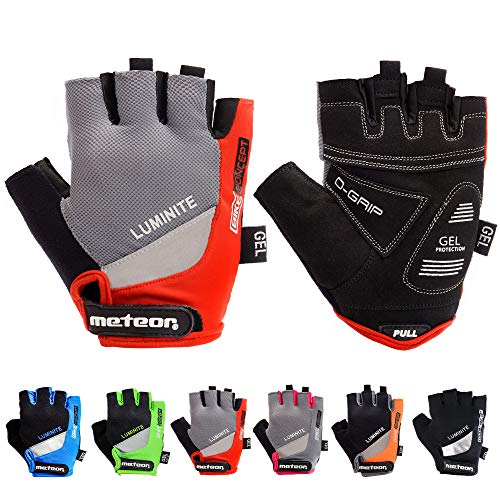 meteor radhandschuhe MTB Handschuhe Herren Gel GX31 fahrradhandschuhe Mountainbike Handschuhe - Radsport Handschuhe Damen - Radsporthandschuhe Downhill Fahrrad Handschuhe Kinder (XXS, Rot) von meteor