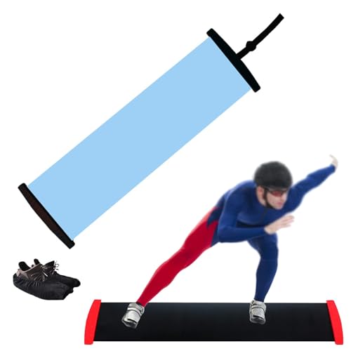 Fitness-Schiebebrett mit Schuhüberzug, Gleitbrett mit Endstoppern, Übungsanleitung für Beintraining, Fitness (Größe: 200 x 50 cm, Farbe: Blau) von miaosssM
