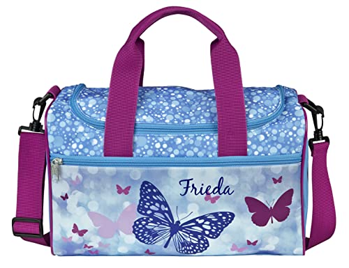 kleine Sporttasche mit Namen | inkl. NAMENSDRUCK | Motiv Schmetterling Butterfly in hell-blau pink | Personalisieren & Bedrucken | Reisetasche für Mädchen kleine Sporttasche mit Namen | inkl. NAMENSDRUCK | Motiv Schmetterling Butterfly in hell-blau pink | Personalisieren & Bedrucken | Reisetasche für Mädchen von minimutz