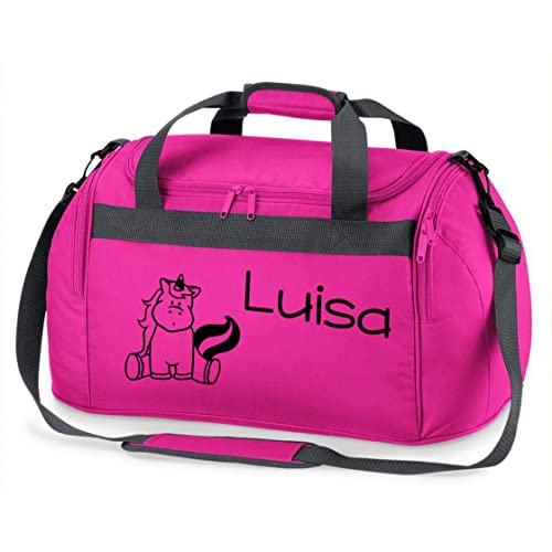 Sporttasche mit Namen für Mädchen | Motiv Einhorn für Kinder | Personalisieren & Bedrucken | Reisetasche Umhängetasche Duffle Bag (pink) Sporttasche mit Namen für Mädchen | Motiv Einhorn für Kinder | Personalisieren & Bedrucken | Reisetasche Umhängetasche Duffle Bag (pink) von minimutz