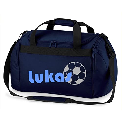 Sporttasche mit Namen | inkl. NAMENSDRUCK | Motiv Fußball | Personalisieren & Bedrucken | Reisetasche Jungen Ball Sport-Verein | blau schwarz (dunkelblau) Sporttasche mit Namen | inkl. NAMENSDRUCK | Motiv Fußball | Personalisieren & Bedrucken | Reisetasche Jungen Ball Sport-Verein | blau schwarz (dunkelblau) von minimutz