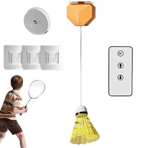 Rebound Badminton Trainer, Remote Control Badminton Kit, Single-Player Badminton Training, tragbar, Badminton Trainer Set für Kinder und Erwachsene, verbessert die Koordination der Hand Eye und von mivceklw