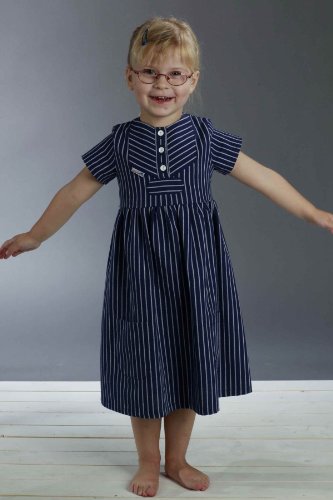modAS Fischerkleid für Kinder breit gestreift klassischer Stil Größe 116 von modAS