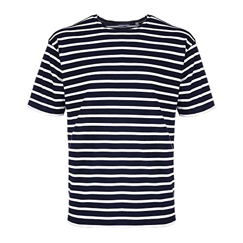 modAS Bretonisches Fischerhemd Kurzarm Beachwear blau/weißgestreift Größe 44 (Damen) / 52 (Herren) von modAS