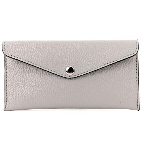 modamoda de - P03 - ital. Damen Portemonnaie Echtleder lang, Farbe:Hellgrau modamoda de - P03 - ital. Damen Portemonnaie Echtleder lang, Farbe:Hellgrau von modamoda de