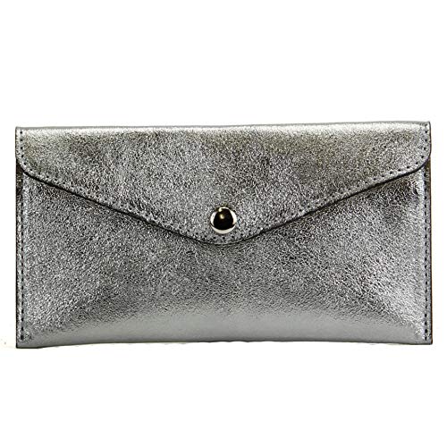 modamoda de - P03 - ital. Damen Portemonnaie Echtleder lang, Farbe:Silbergrau Metallic modamoda de - P03 - ital. Damen Portemonnaie Echtleder lang, Farbe:Silbergrau Metallic von modamoda de