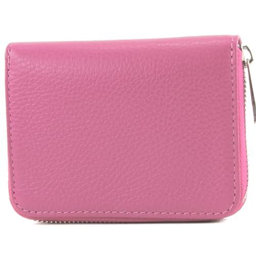 modamoda de - P04 - ital. Damen Portemonnaie Echtleder kurz, Farbe:Candy Pink von modamoda de