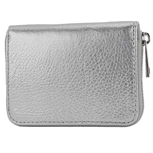 modamoda de - P04 - ital. Damen Portemonnaie Echtleder kurz, Farbe:Silbergrau Metallic modamoda de - P04 - ital. Damen Portemonnaie Echtleder kurz, Farbe:Silbergrau Metallic von modamoda de