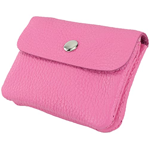 modamoda de P09 Damen Münzgeldbörse Geldbörse Portemonnaie Klein Leder Made in Italy P09, Farbe:Candy Pink von modamoda de