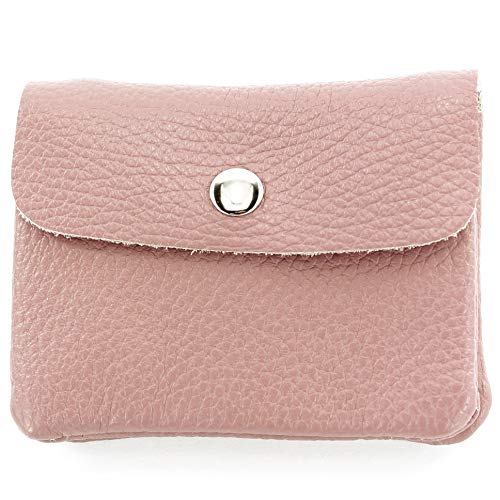 modamoda de P09 Damen Münzgeldbörse Geldbörse Portemonnaie Klein Leder Made in Italy P09, Farbe:Altrosa modamoda de P09 Damen Münzgeldbörse Geldbörse Portemonnaie Klein Leder Made in Italy P09, Farbe:Altrosa von modamoda de