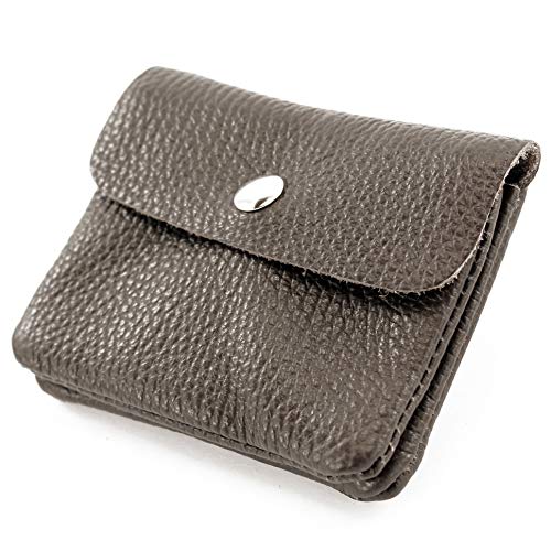 modamoda de P09 Damen Münzgeldbörse Geldbörse Portemonnaie Klein Leder Made in Italy P09, Farbe:Dark Chocolate von modamoda de