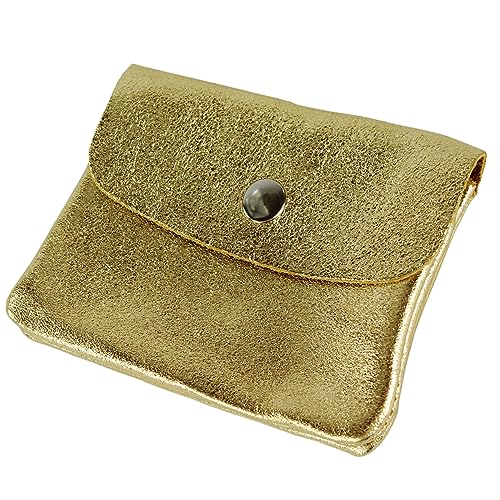 modamoda de - P09 - ital. Leder Damen Geldbörse Portemonnaie Klein, Farbe:Gold-Metallic von modamoda de