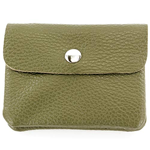 modamoda de P09 Damen Münzgeldbörse Geldbörse Portemonnaie Klein Leder Made in Italy P09, Farbe:Olivgrün modamoda de P09 Damen Münzgeldbörse Geldbörse Portemonnaie Klein Leder Made in Italy P09, Farbe:Olivgrün von modamoda de