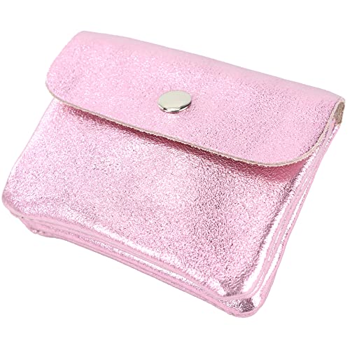 modamoda de P09 Damen Münzgeldbörse Geldbörse Portemonnaie Klein Leder Made in Italy P09, Farbe:Rosa Metallic von modamoda de